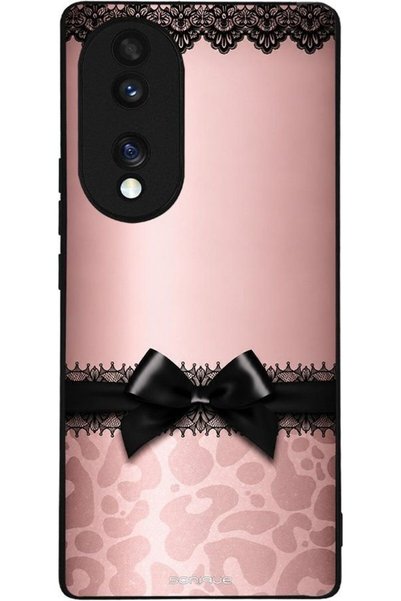 Sonique Θήκη Σειράς Diva για Honor 70 5G Λεοπάρ Φιόγκος - Ροζ