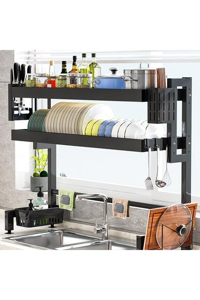 ZERIFAM Dish Drying Rack, 2 Tier Over The Sink kitchen Drainer Dish Drying St...