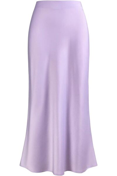 GENERAL Outoshe Women's Satin High Waisted Maxi Skirts Hidden Elasticized Wai...