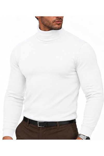 Utopia Home Soft Stretch Cotton Blend Turtleneck Men Slim Fit UPF 50+ Pullove...