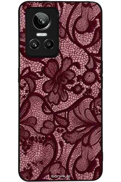 Sonique Θήκη Σειράς Diva για Realme Gt Neo 3 5G Βουργουνδί Ροζ Δαντέλα