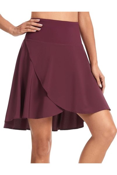 THE GYM PEOPLE Women's High Waist Flowy Skorts Wrap High Low Ruffle Skirts