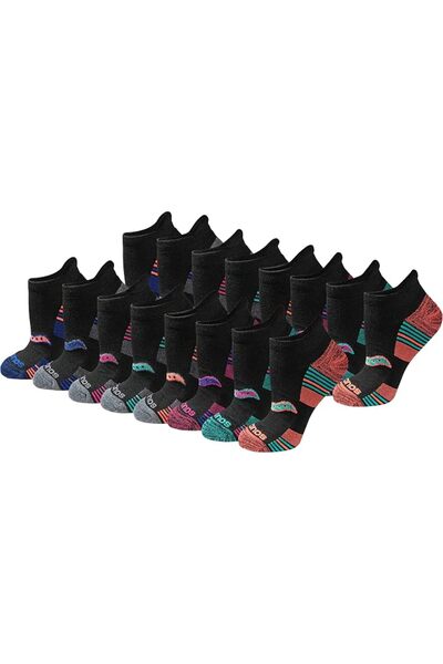 SAUCONY Women's Multipack Performance Heel Tab Athletic Socks (Pack of 16)