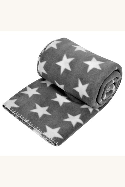 Comerivo Patura fleece cu stele gri 150x200 cm - caldura si molozitate pentru...