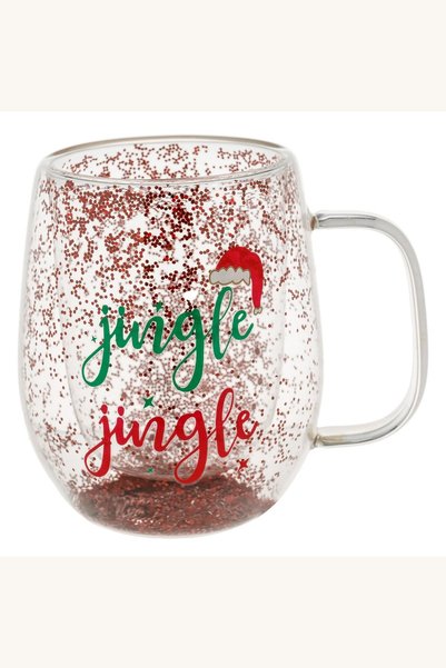 Comerivo Cana sticla perete dublu Craciun Jingle Jingle 350ml cu confetti
