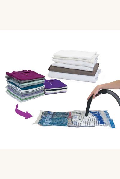 Comerivo Sac etans pentru vidat haine si paturi 90x130cm, reduce volumul pana...