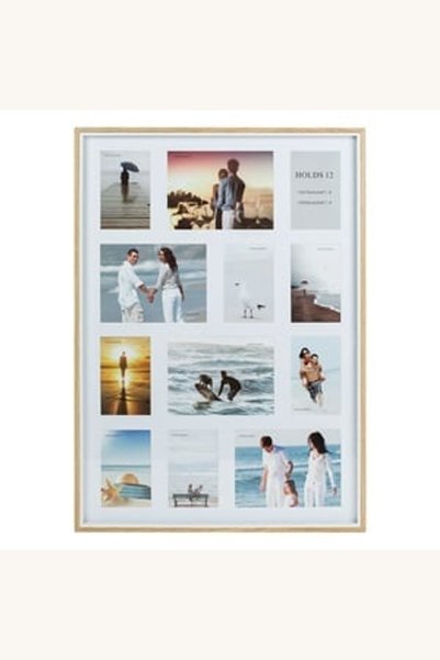 Comerivo Rama colaj 12 poze lemn stejar, paspartu ajustabil 52.5x72.5cm