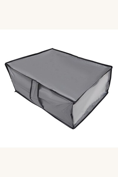 Comerivo Husa de Depozitare cu Fermoar si Fereastra, 50x38x20cm, Gri