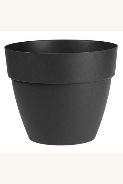 Comerivo Ghiveci plastic antracit cu drenaj pentru flori 30x25cm 12 litri
