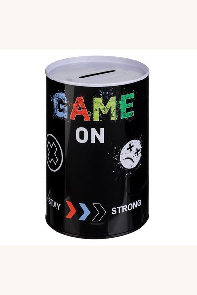Comerivo Pusculita metalica negra cu design controler gaming, 8x12.5cm