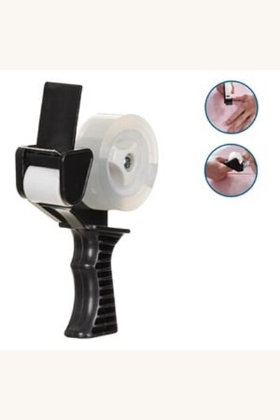 Comerivo Dispenser de Banda Adeziva Negru cu Forma Ergonomica 18mm