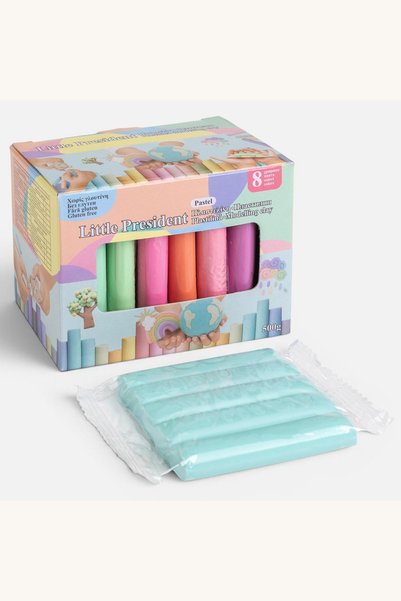 Comerivo Set plastilina 8 culori pastel 500g pentru creatie libera copii