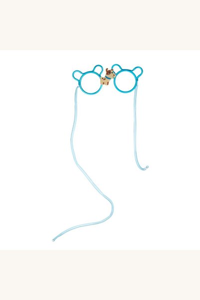 Comerivo Paie flexibila reutilizabila cu ochelari fancy bleu, design catelus ...