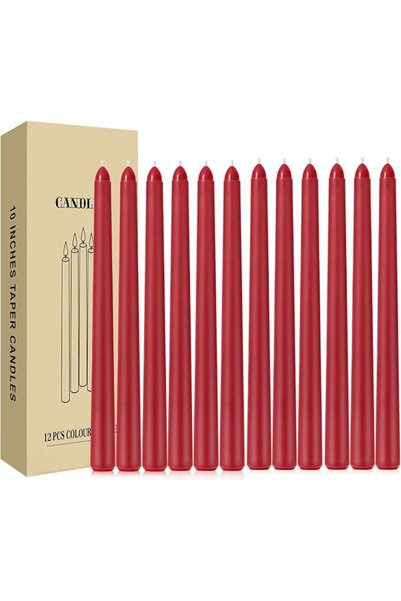 THE WHITE SHOP Candles 12 Pack 10 Inch Taper Candles Natural Color