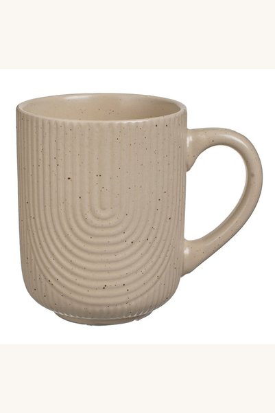 Comerivo Cană mini din ceramică 240ml cu model în relief, bej sau gri