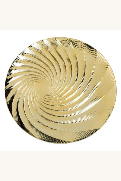 Comerivo Platou rotund auriu cu relief cochilie, 33cm - decoratiune eleganta ...