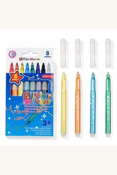 Comerivo Set 8 carioci subțiri cu glitter, de durată, cu culoare intensă, lav...