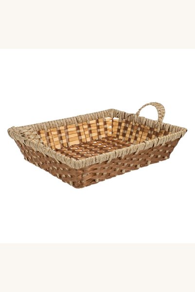 Comerivo Cos de paine impletit cu manere, 37x30x9cm, finisaj