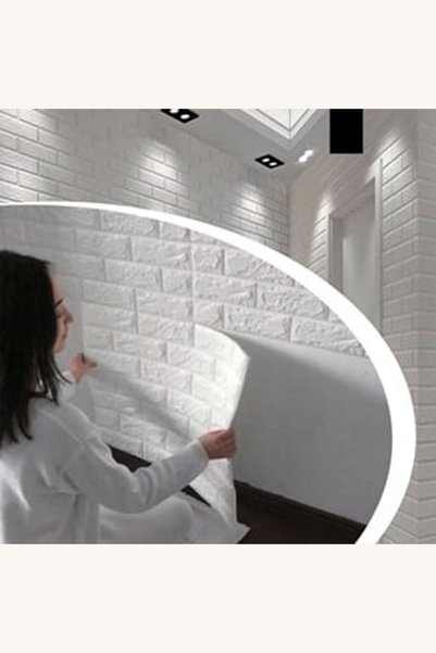 Comerivo Autocolant perete textura piatra off white 70x77cm pentru renovare u...