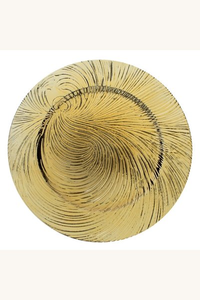 Comerivo Platou decorativ auriu cu valuri reliefate, plastic, 33cm - ideal pe...