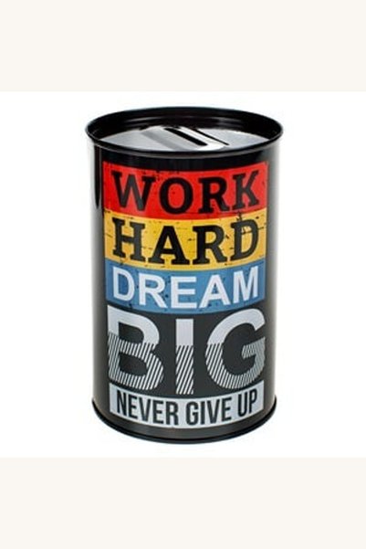 Comerivo Pusculita neagra cu mesaj motivational, pentru economii 8x12 cm