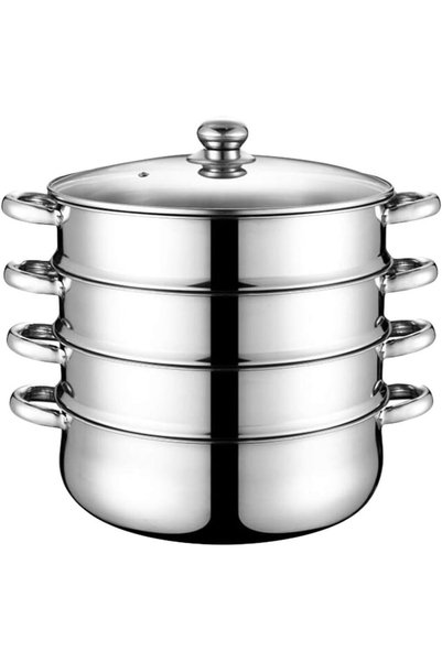 Bright Home 4-Layer Stainless Steel Steamer Pot 900ML – Heavy Duty Dishwasher...
