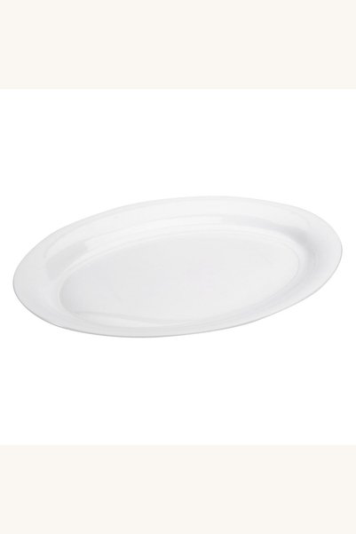 Comerivo Platou oval de servire din plastic alb, reutilizabil 40x27.5cm