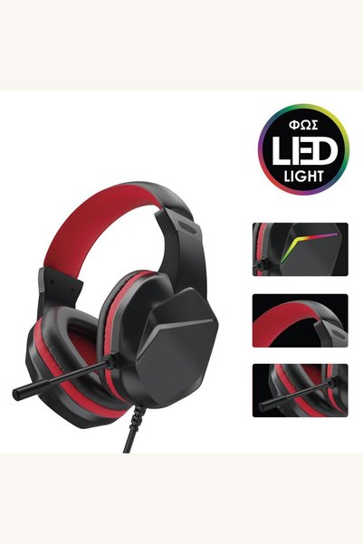Comerivo Casti Gaming cu Microfon si Iluminare LED Colorata - Design Reglabil