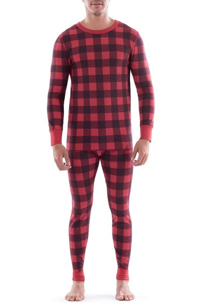 Fruit of the loom طقم ملابس داخلية حرارية للرجال من قماش الوافل المعاد تدويره...
