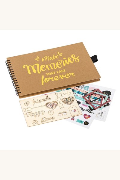 Comerivo Album scrapbook cu folie aurie si decoratiuni Make Memories 31,5x21cm