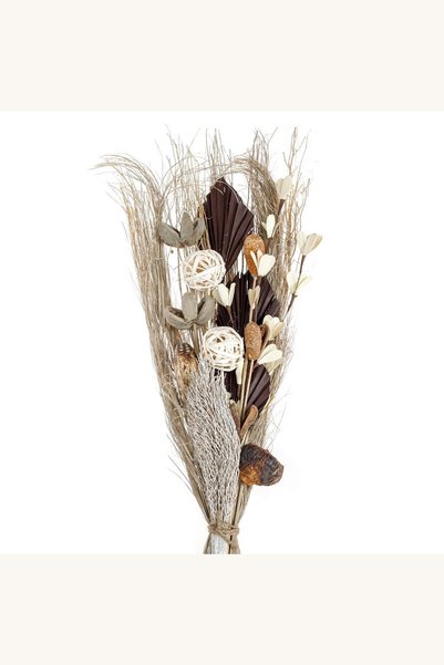 Comerivo Buchet flori uscate 90cm nuante maro bej pentru decor minimalist