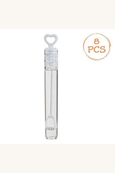 Comerivo Set 8 sticle sapun pentru baloane cu inima alba - 5ml fiecare