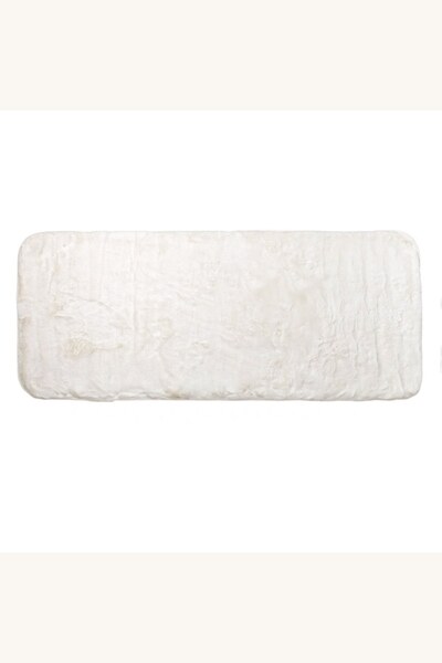 Comerivo Covoras moale din imitatie blana pentru hol, alb crem, 160x60 cm