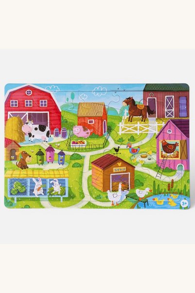 Comerivo Puzzle Ferma cu Animale, 24 piese, 42x28cm - Joc Educativ