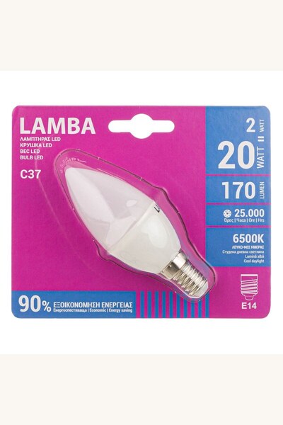 Comerivo Bec LED E14 2W alb rece C37 - iluminare eficienta pentru casa