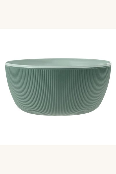 Comerivo Bol plastic cu dungi verde menta 24cm, capacitate 4 litri pentru ser...