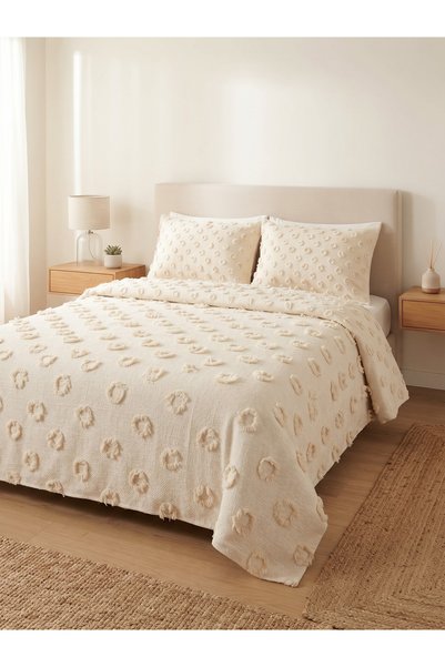 Çapa Home Siena Home Double Embossed Patterned Single Layer Bedspread and Pil...