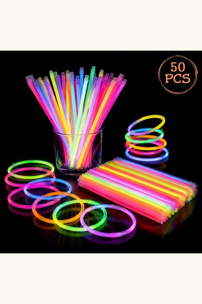 Comerivo 50 bete fosforescente colorate pentru bratari si accesorii luminoase