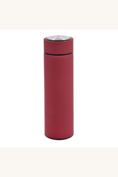 Comerivo Termos din inox cu filtru incorporat bordo mat, izoleaza bauturi 450ml
