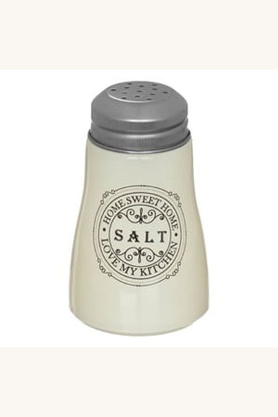 Comerivo Solnita pentru sare din sticla alba cu capac metalic, 100ml, 5.5x10cm