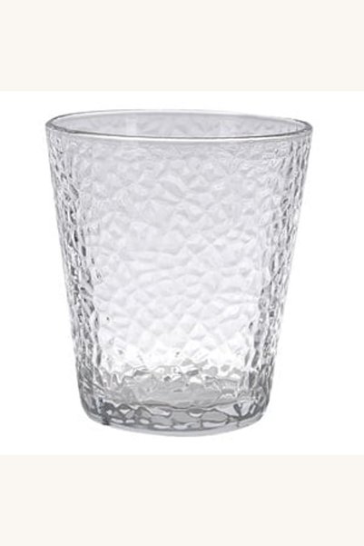 Comerivo Pahar pentru apa din sticla cu textura Crumpled, 310ml, design modern