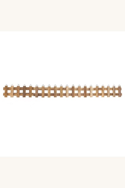 Comerivo Gard decorativ lemn cu zapada 90x10cm, pliabil in 3 piese