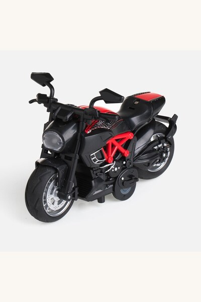 Comerivo Vehicul motocicleta rosie cu led si propulsie - 12cm scala 1:14