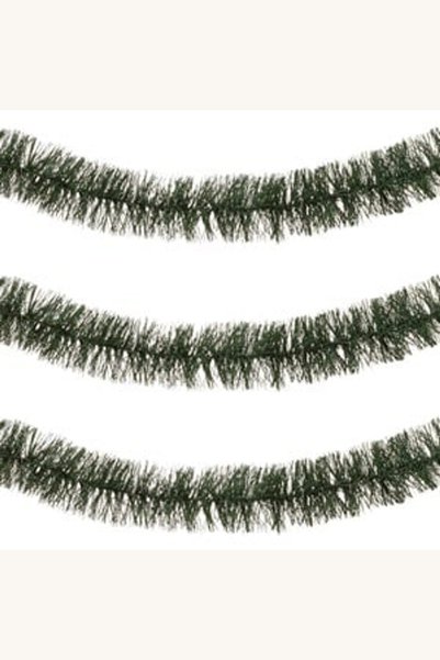Comerivo Beteala de Craciun verde Tinsel, 3m, decoratiune stralucitoare pentr...