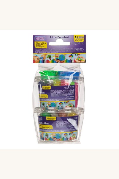 Comerivo Set plastilina 36 culori neon cu forme si galeta - 38 piese creative