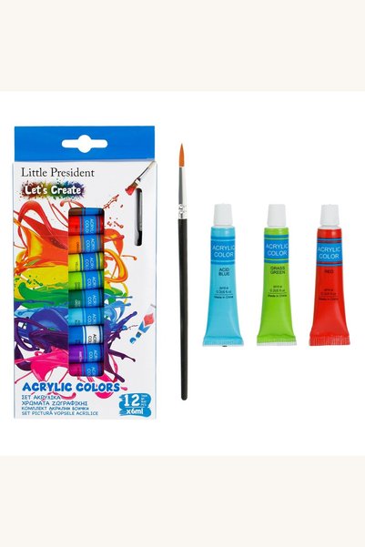 Comerivo Set 12 tuburi de culori acrilice de 6 ml, pentru pictură pe pânză, l...