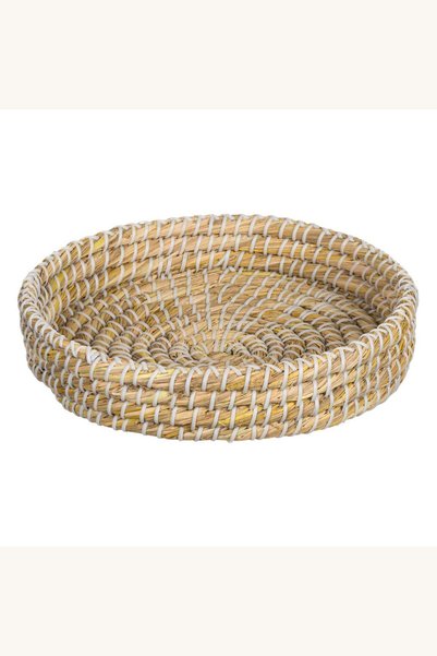 Comerivo Tava decorativa rotunda din paie naturala, 27cm, pentru servire si d...