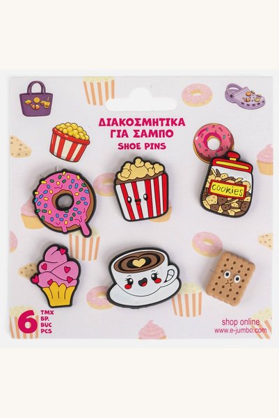 Comerivo 6 Pins Decorativi pentru Saboti si Genturi cu Tematica Cafea Dulciur...