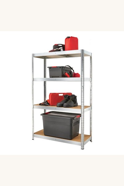 Comerivo Etajera metalica modulara 75x30x157cm, cu 4 rafturi HDF pentru depoz...