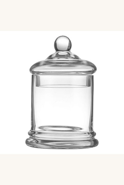 Comerivo Borcan din sticlă transparentă pentru bomboane, cu capac cu bilă, 0,...